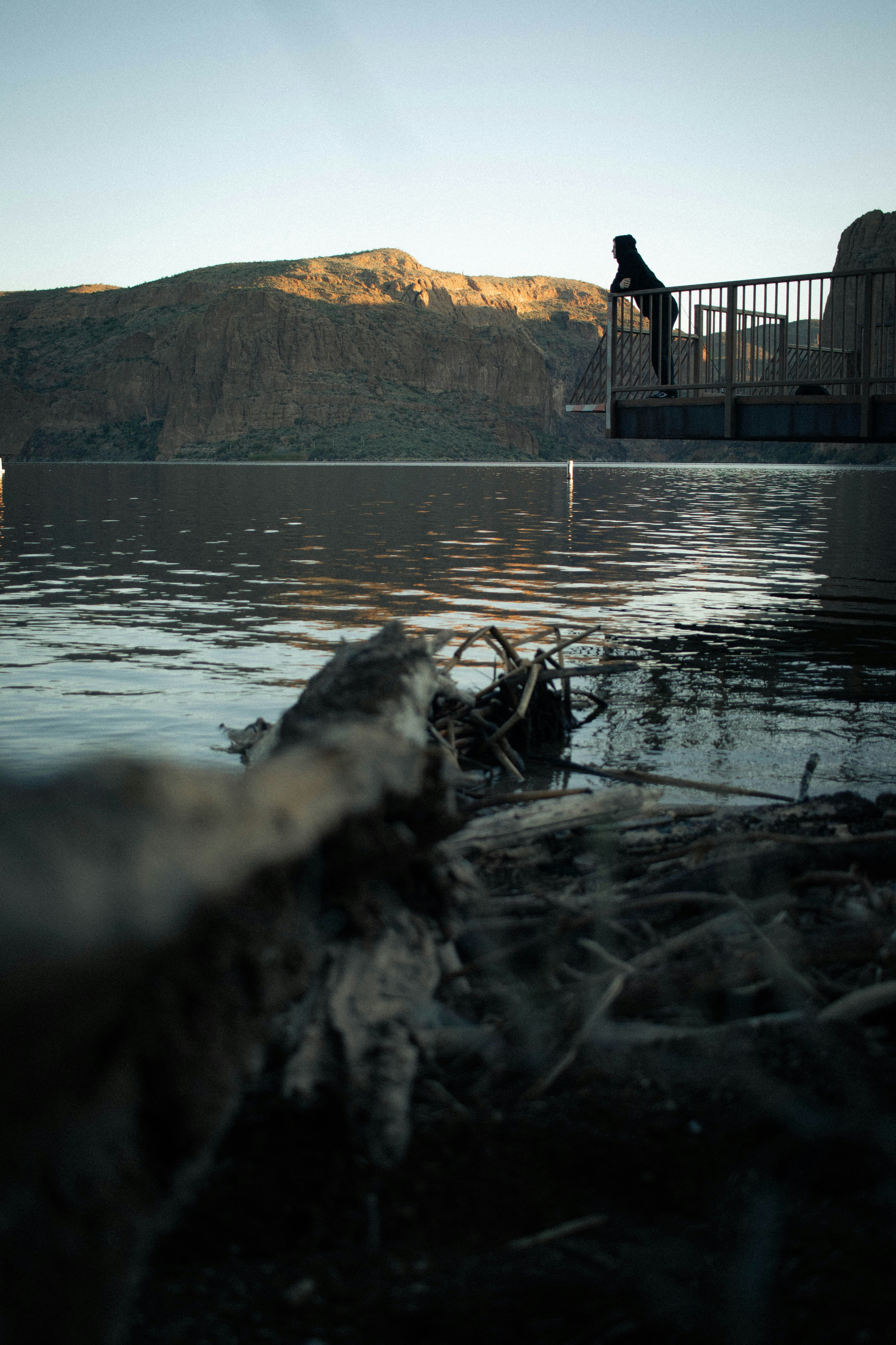 brown wooden dock on lake